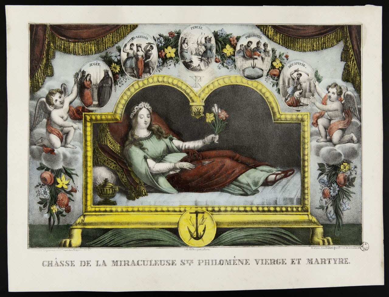 estampe CHASSE DE LA MIRACULEUSE STE PHILOMENE VIERGE ET MARTYRE. 1968.37.32 Photo