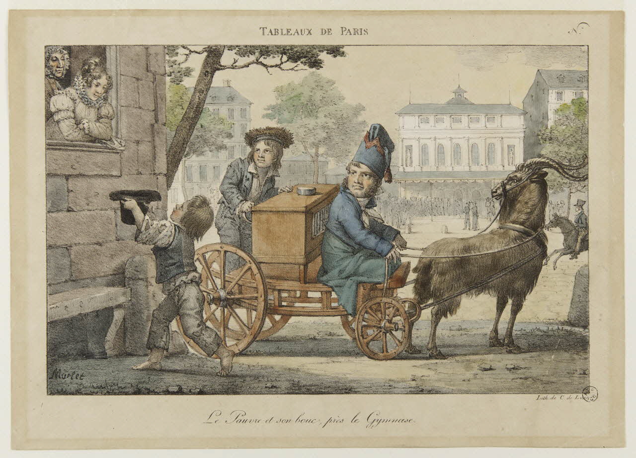 estampe TABLEAUX DE PARIS  Le Pauvre et son bouc, près le gymnase 1968.37.71 Photo