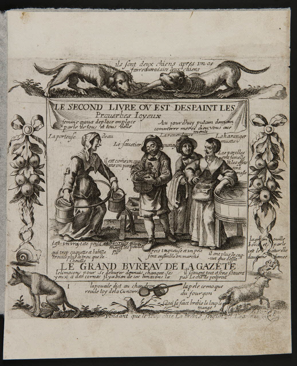 estampe LE SECOND LIVRE OU EST DESPAINT LES  Proverbes Joyeux 1968.37.84 Photo