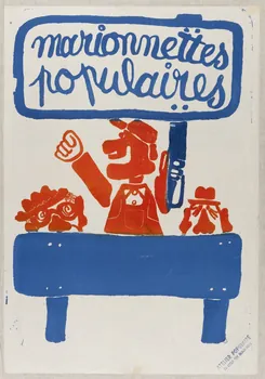 Atelier populaire de l'École nationale supérieure des beaux arts. Paris affiche marionnettes  populaires Ile-de-France, France 1968 1968.48.11 Photo Mucem