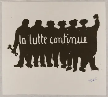 Atelier populaire de l'École nationale supérieure des beaux arts. Paris affiche la lutte continue Ile-de-France, France 1968 1968.48.4 Photo