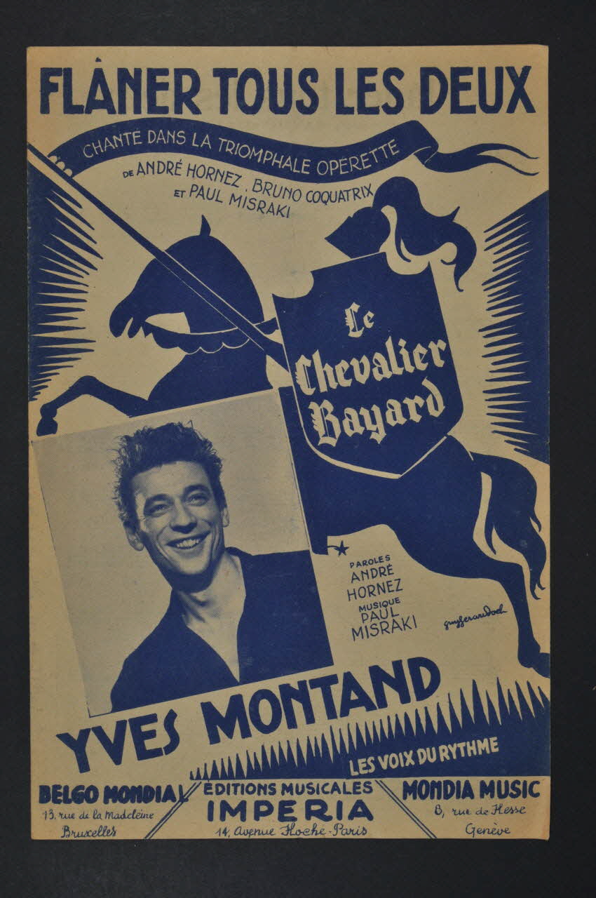 Paul Misraki ; André Hornez ; Yves Montand ; Imperia, Editions; chanson petit format Île-de-France, France 1948 1966.158.86 Photo Mucem