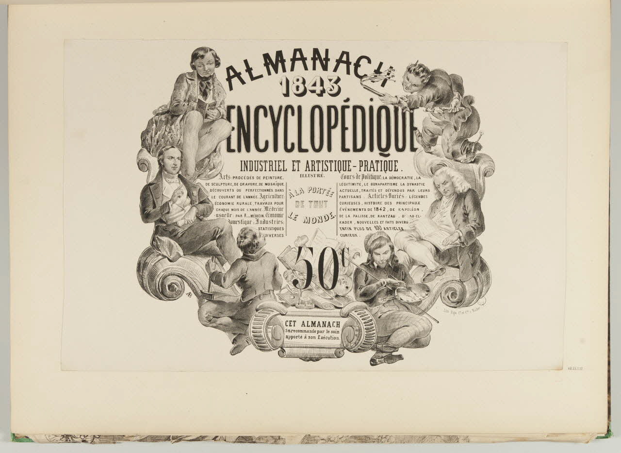 affiche ALMANACH  1843  ENCYCLOPEDIQUE  INDUSTRIEL ET ARTISTIQUE-PRATIQUE. 1968.65.1.10 Photo