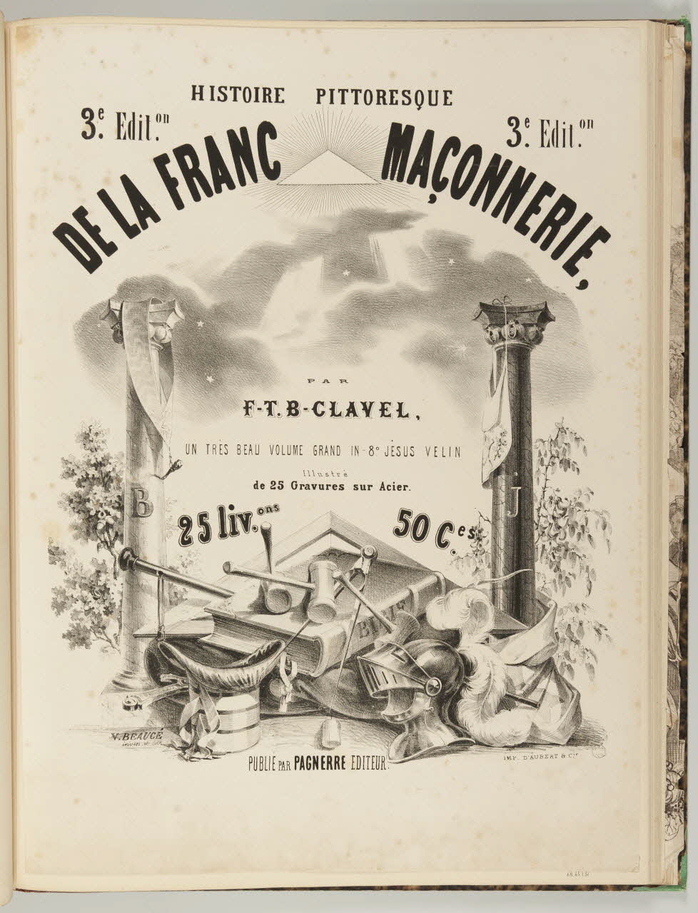 affiche HISTOIRE PITTORESQUE  DE LA FRANC  MACONNERIE 1968.65.1.31 Photo