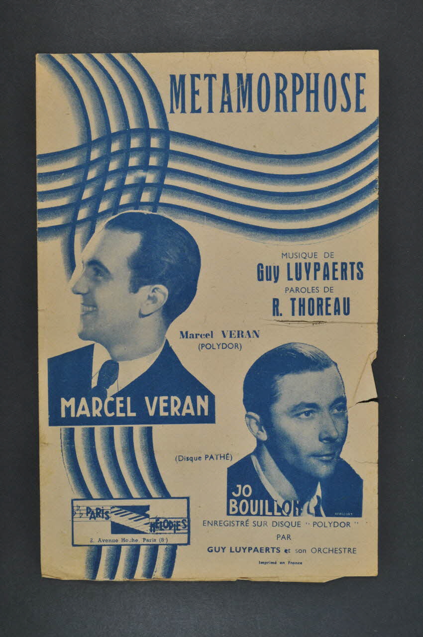 Guy Luypaerts ; Rachèle Thoreau ; Marcel Véran ; Jo Bouillon ; Paris Mélodies; chanson petit format Île-de-France, France 1943 1966.158.92 Photo Mucem