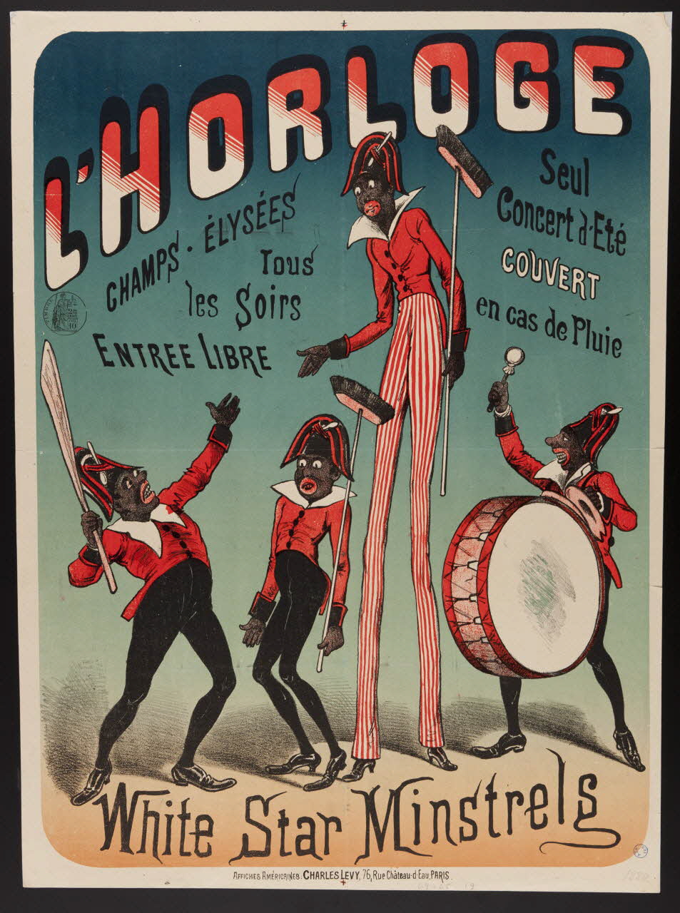 estampe L'HORLOGE  White Star Minstrels 1968.65.19 Photo