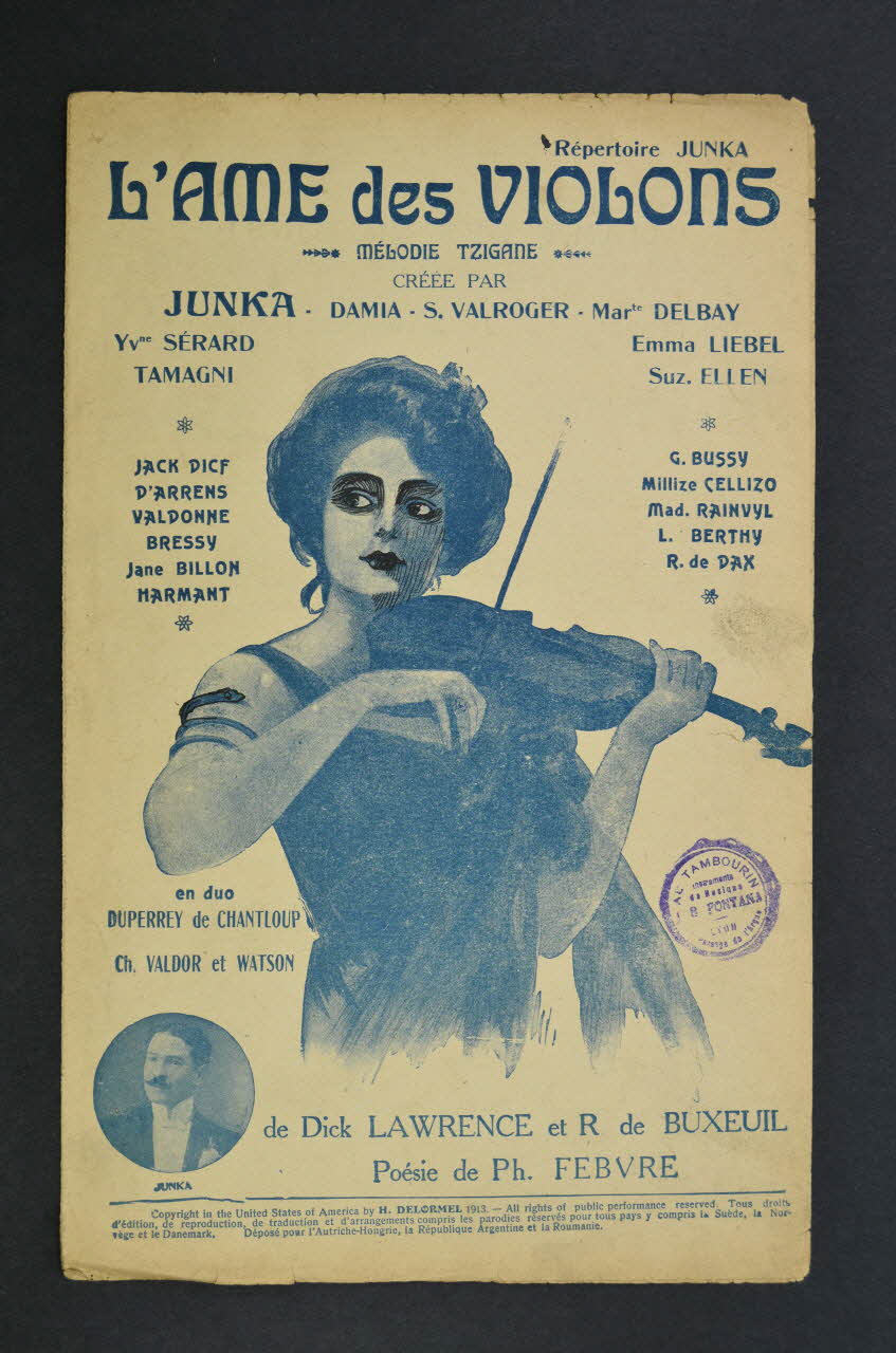 Dick Lawrence ; Ph Febvre ; René De Buxeuil ; Léonce Junka ; H. Delormel chanson petit format Île-de-France, France 1913 1965.164.32 Photo Mucem