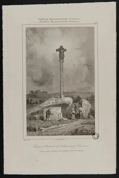 estampe Croix et Dolmen de Kerlan près Carnac. 1968.66.10  Photo