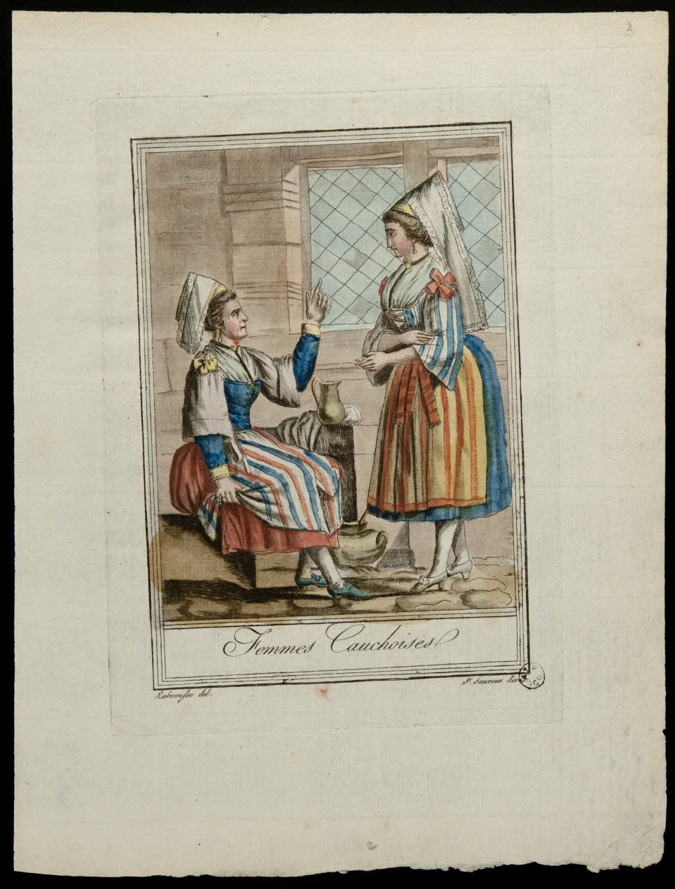 Labrousse L. ; Jacques Grasset de Saint-Sauveur imagerie ancienne Femmes Cauchoises Paris 1796 1968.66.3 Photo