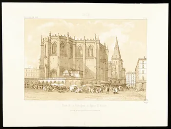 estampe LYON.  Place de la Fromagerie et Eglise St. Nizier. 1968.66.4 Photo