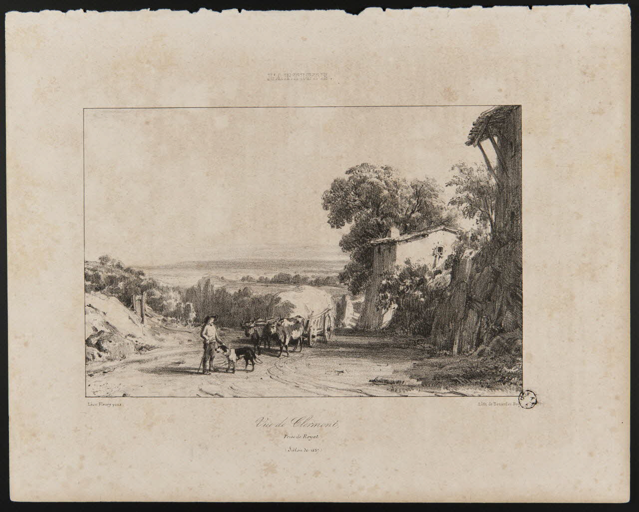 estampe L'ARTISTE.  Vue de Clermont,  Prise de Royat 1968.73.1 Photo