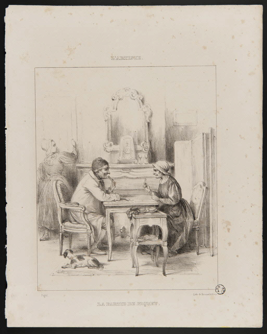J Frey estampe L'ARTISTE.  LA PARTIE DE PIQUET. Ile-de-France, France 1827-1852 1968.73.6 Photo