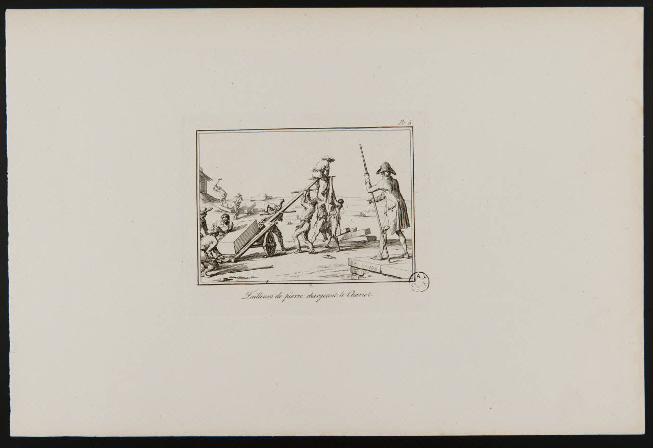 estampe Tailleurs de pierre chargeant le Chariot. 1968.92.28 Photo