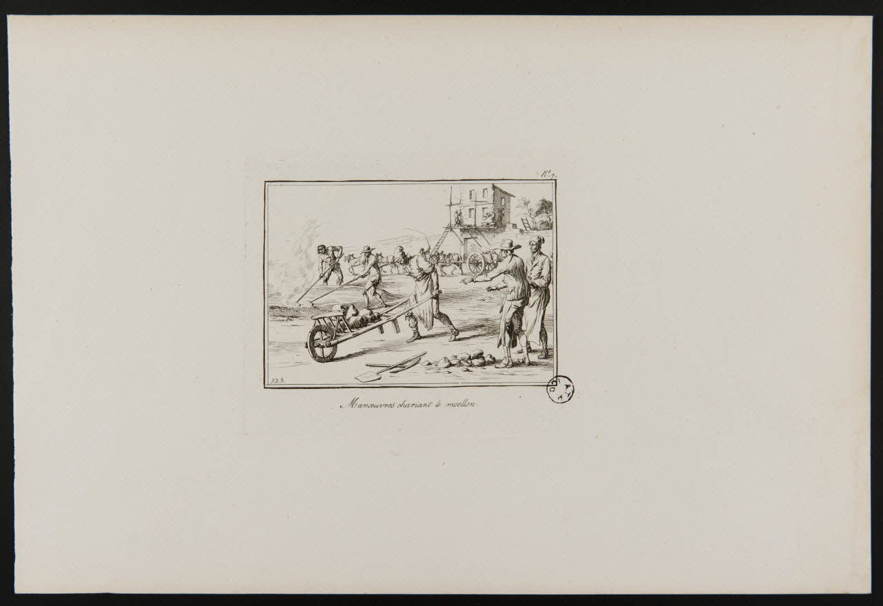 estampe Manoeuvres chariant le moellon. 1968.92.30 Photo