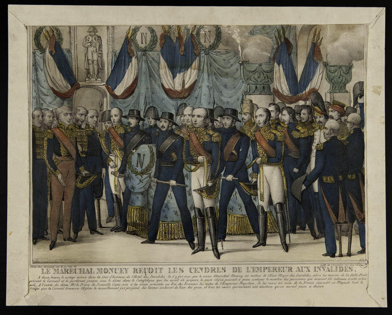 estampe LE MARECHAL MONCEY RECOIT LES CENDRES DE L'EMPEREUR AUX INVALIDES. 1968.92.57 Photo