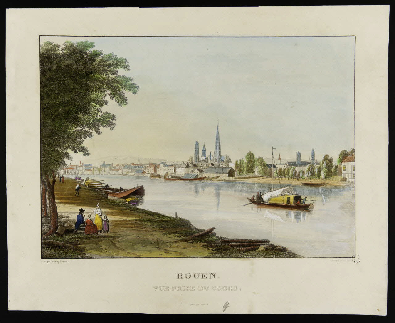 estampe ROUEN.  VUE PRISE DU COURS. 1968.92.92 Photo