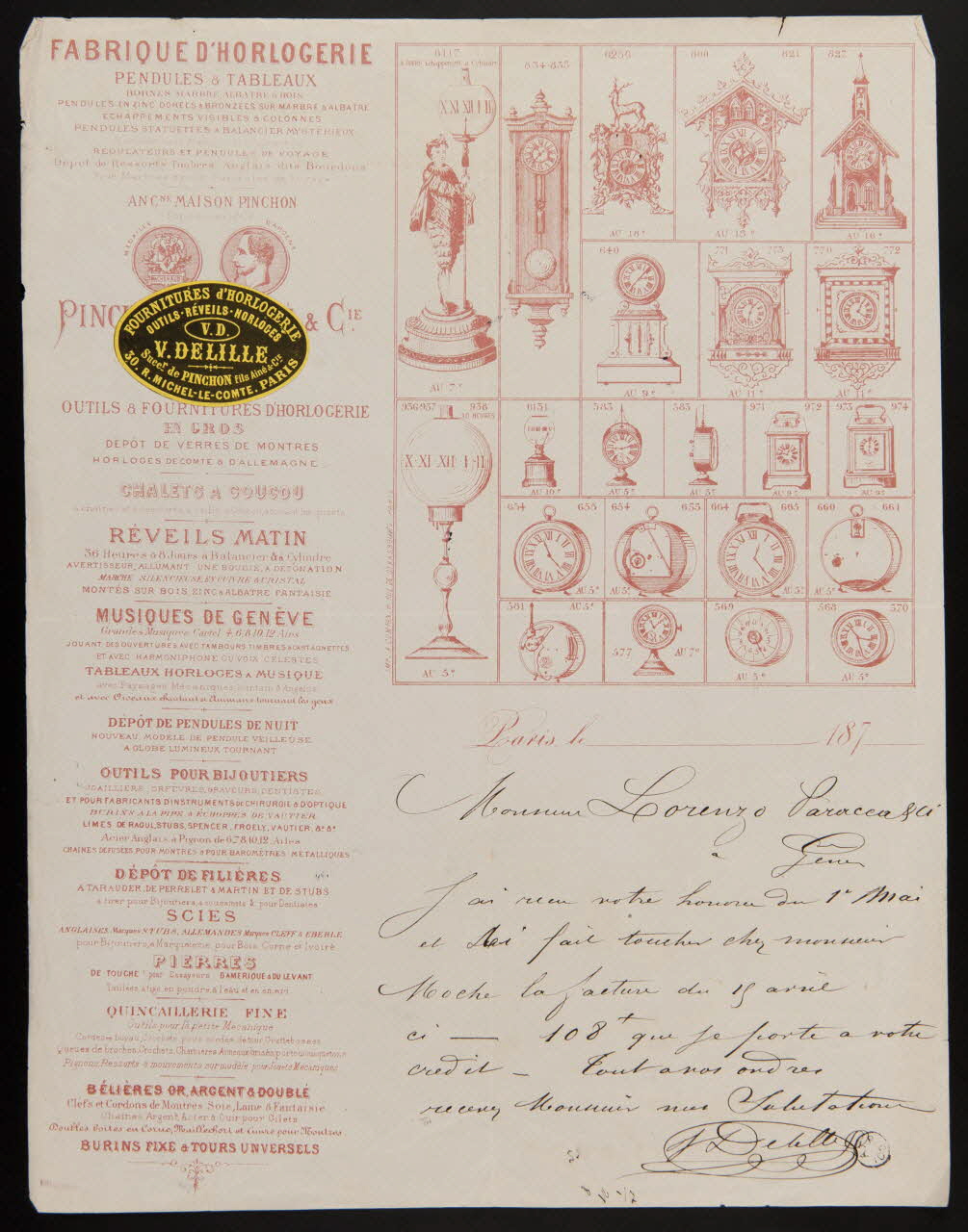 estampe Facture d'une horlogerie 1968.93.14 Photo