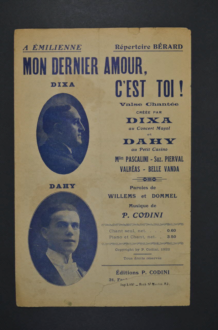 chanson petit format 1965.164.8 Photo Mucem