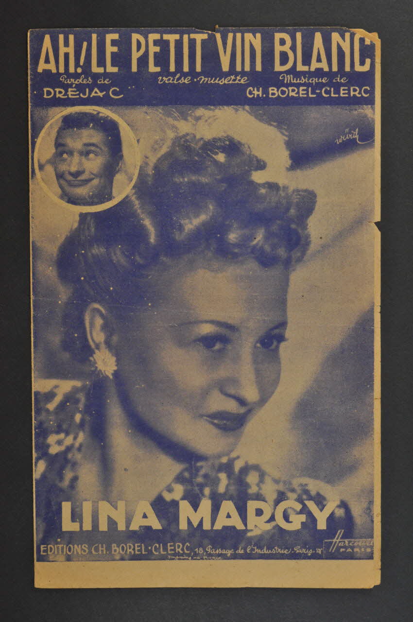 Charles Borel-Clerc ; Dréjac ; Lina Margy chanson petit format Île-de-France, France 1943 1966.159.15 Photo Mucem