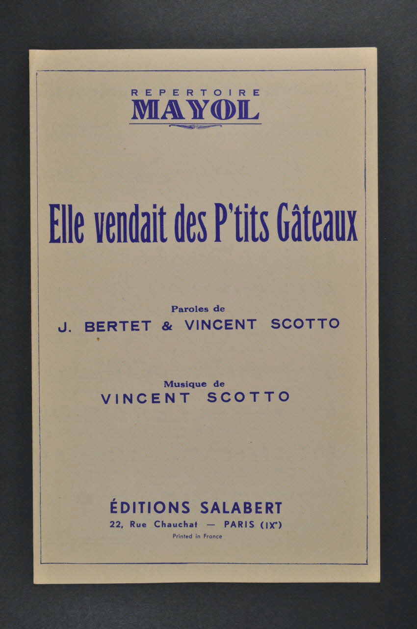 chanson petit format 1965.165.1 Photo Mucem
