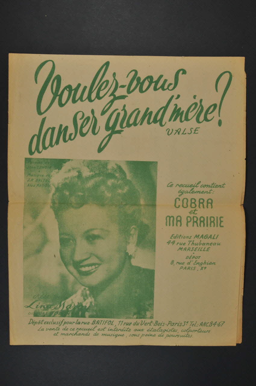 chanson partition de musique 1966.159.18 Photo Mucem