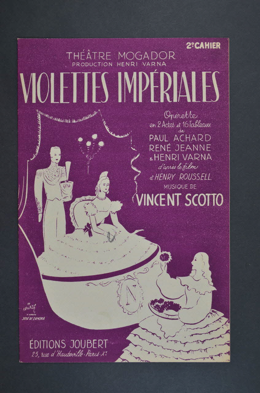 René Jeanne ; Paul Achard ; Henri Varna ; Vincent Scotto ; Joubert; chanson petit format Paris 10ème 1948 1965.165.12 Photo Mucem