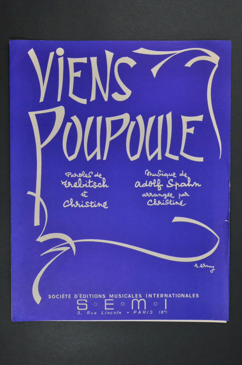 Alexandre Trébitsch ; Adolf Spahn ; Henri Christiné ; S.E.M.I; chanson petit format Paris 8ème 1946 1965.165.16 Photo Mucem