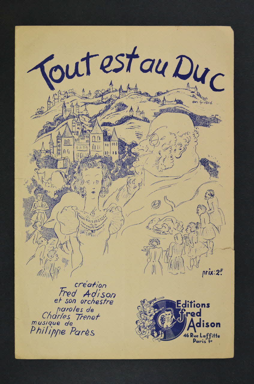 Philippe Parès ; Charles Trénet ; Fred Adison chanson petit format Paris 9ème 1936 1966.160.2 Photo Mucem