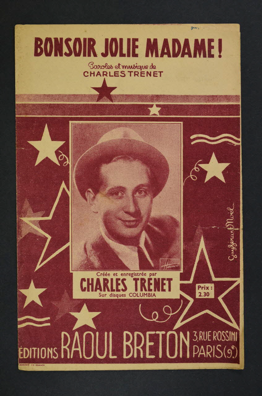 Charles Trénet ; Raoul Breton chanson petit format Paris 9ème 1941 1966.160.20 Photo Mucem