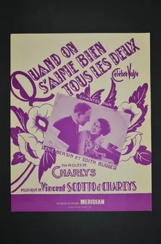 Vincent Scotto ; Charlys ; René Bersin ; Edith Burger ; René Raillet ; Méridian, Les Nouvelles éditions; chanson petit format Paris 8ème 1933 1965.165.8 Photo Mucem