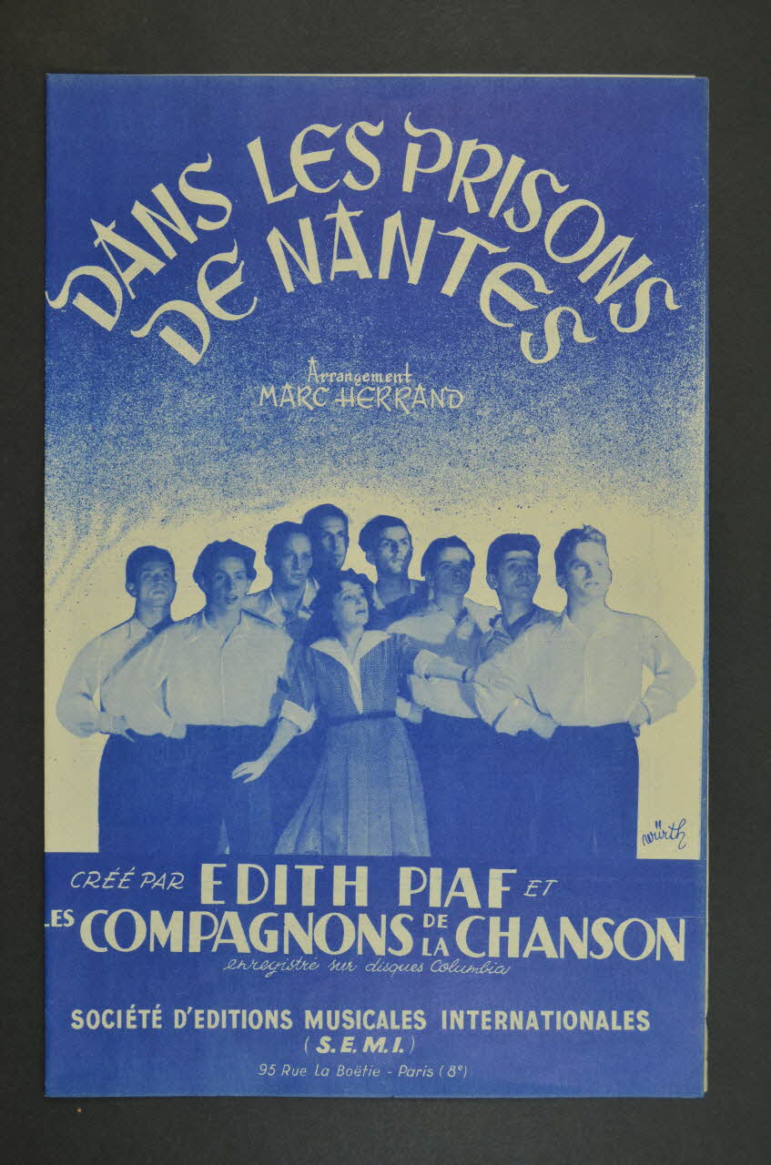 Marc Herrand ; Edith Piaf ; Les Compagnons De La Chanson ; S.E.M.I; chanson petit format Paris 8ème 1946 1965.166.17 Photo Mucem