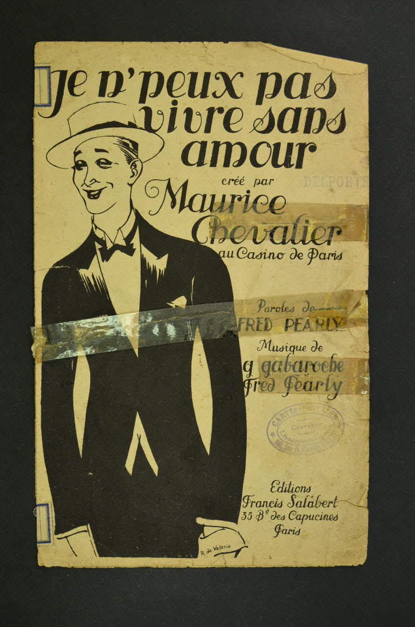 Gaston Gabaroche ; Fred Pearly ; Maurice Chevalier ; Salabert chanson petit format Île-de-France, France 1921 1966.162.13 Photo Mucem