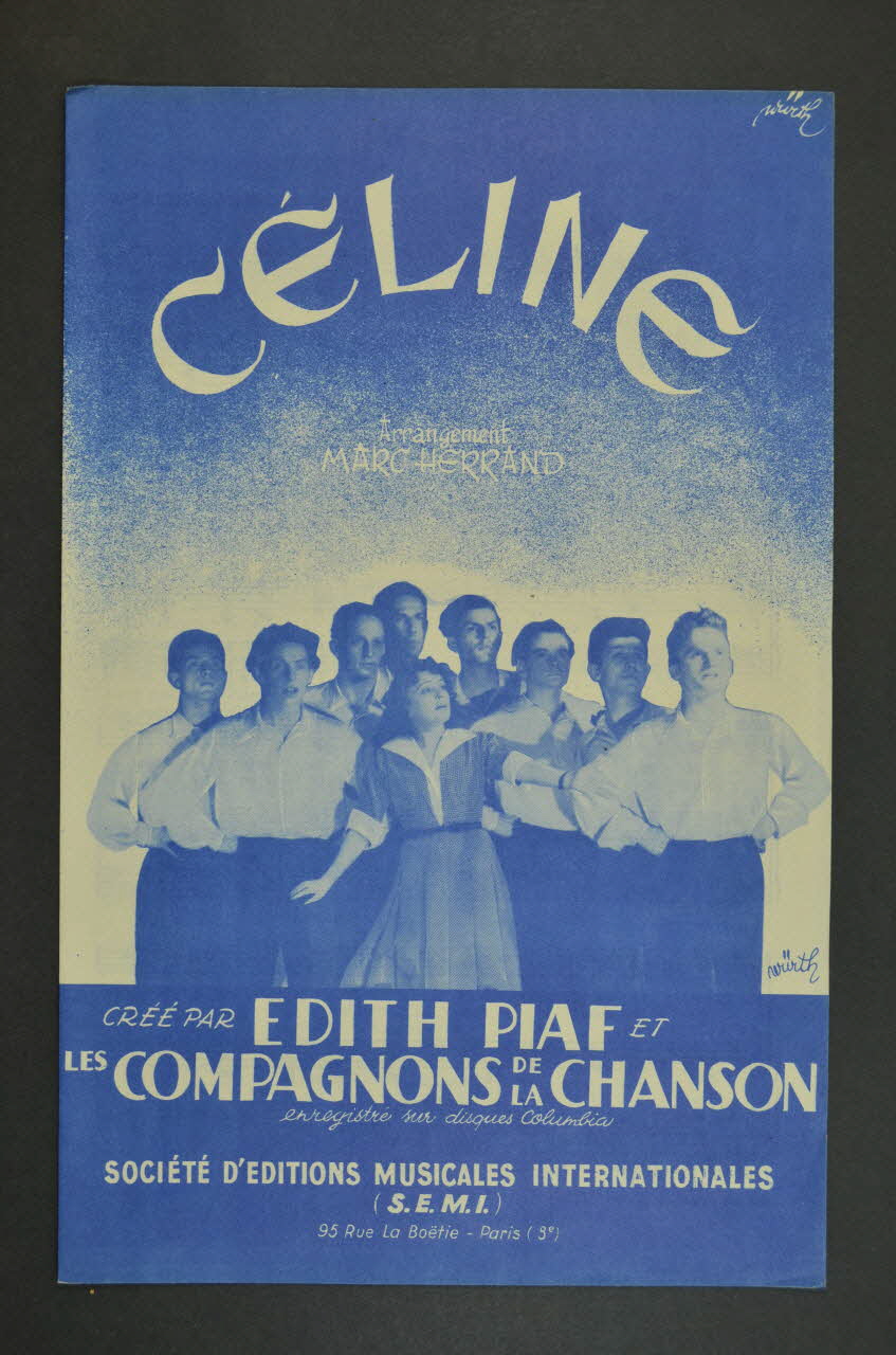 Marc Herrand ; Edith Piaf ; Les Compagnons De La Chanson ; S.E.M.I; chanson petit format Paris 8ème 1946 1965.166.19 Photo Mucem