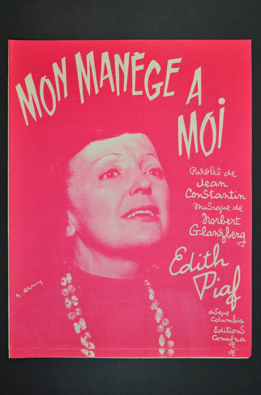 Norbert Glanzberg ; Jean Constantin ; Edith Piaf ; Comuffra; chanson petit format Paris 8ème 1958 1965.166.26 Photo Mucem