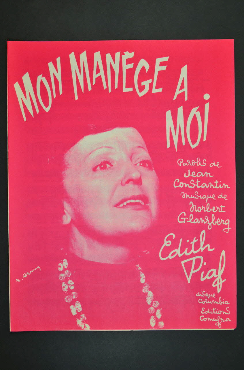 Norbert Glanzberg ; Jean Constantin ; Edith Piaf ; Comuffra; chanson petit format Paris 8ème 1958 1965.166.27 Photo Mucem