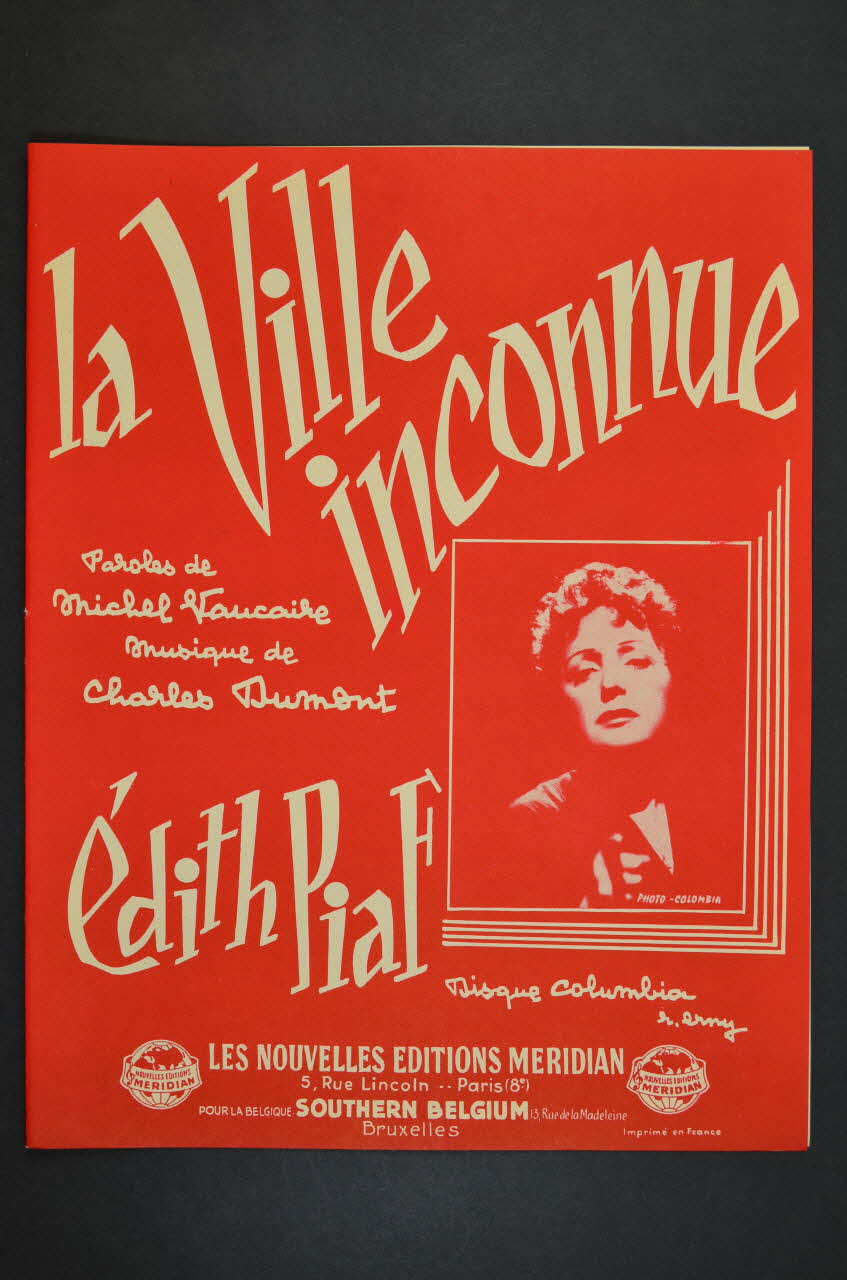 Charles Dumont ; Michel Vaucaire ; Edith Piaf ; Méridian, Les Nouvelles éditions; chanson petit format Paris 8ème 1959 1965.166.30 Photo Mucem