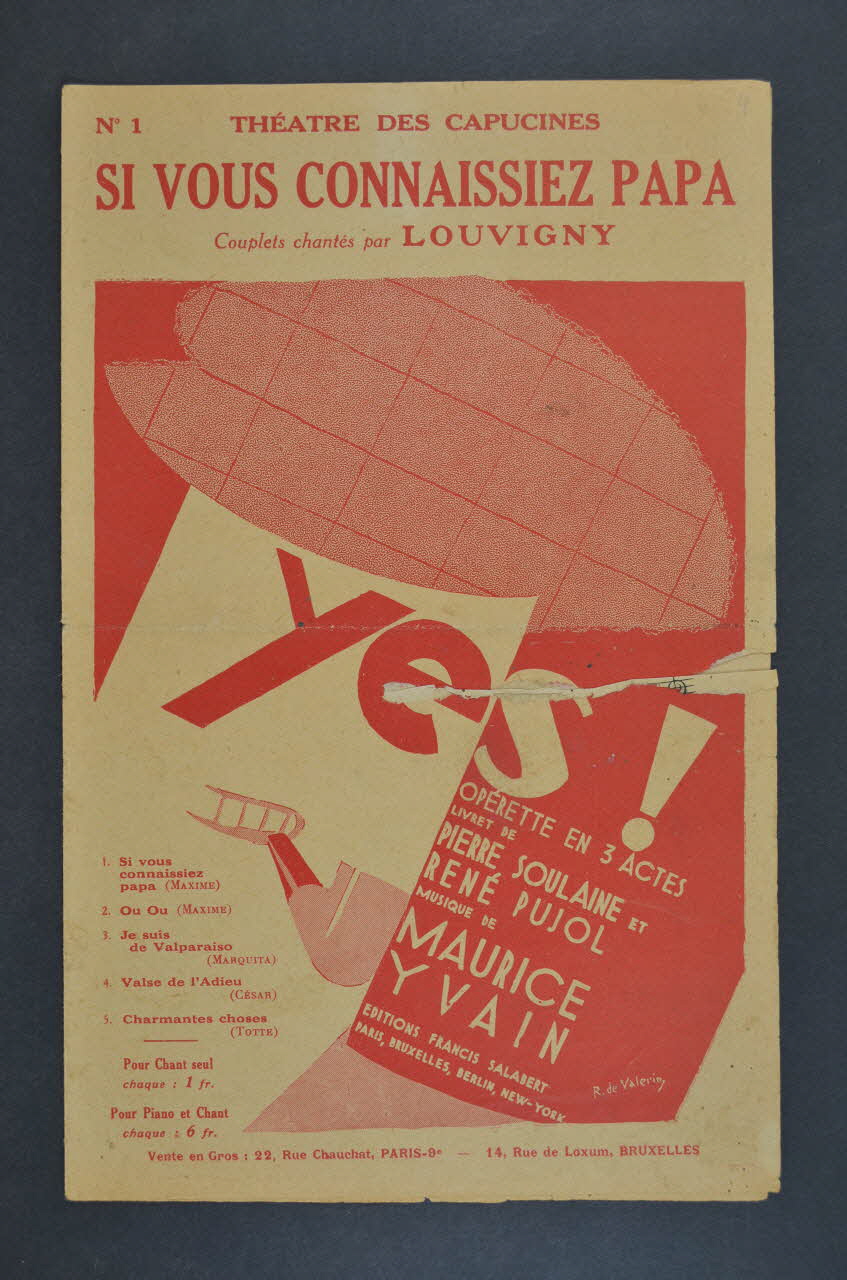 René Pujol ; Pierre Soulaine ; Maurice Yvain ; Louvigny ; Francis F. Salabert chanson petit format Île-de-France, France 1928 1966.164.30 Photo Mucem