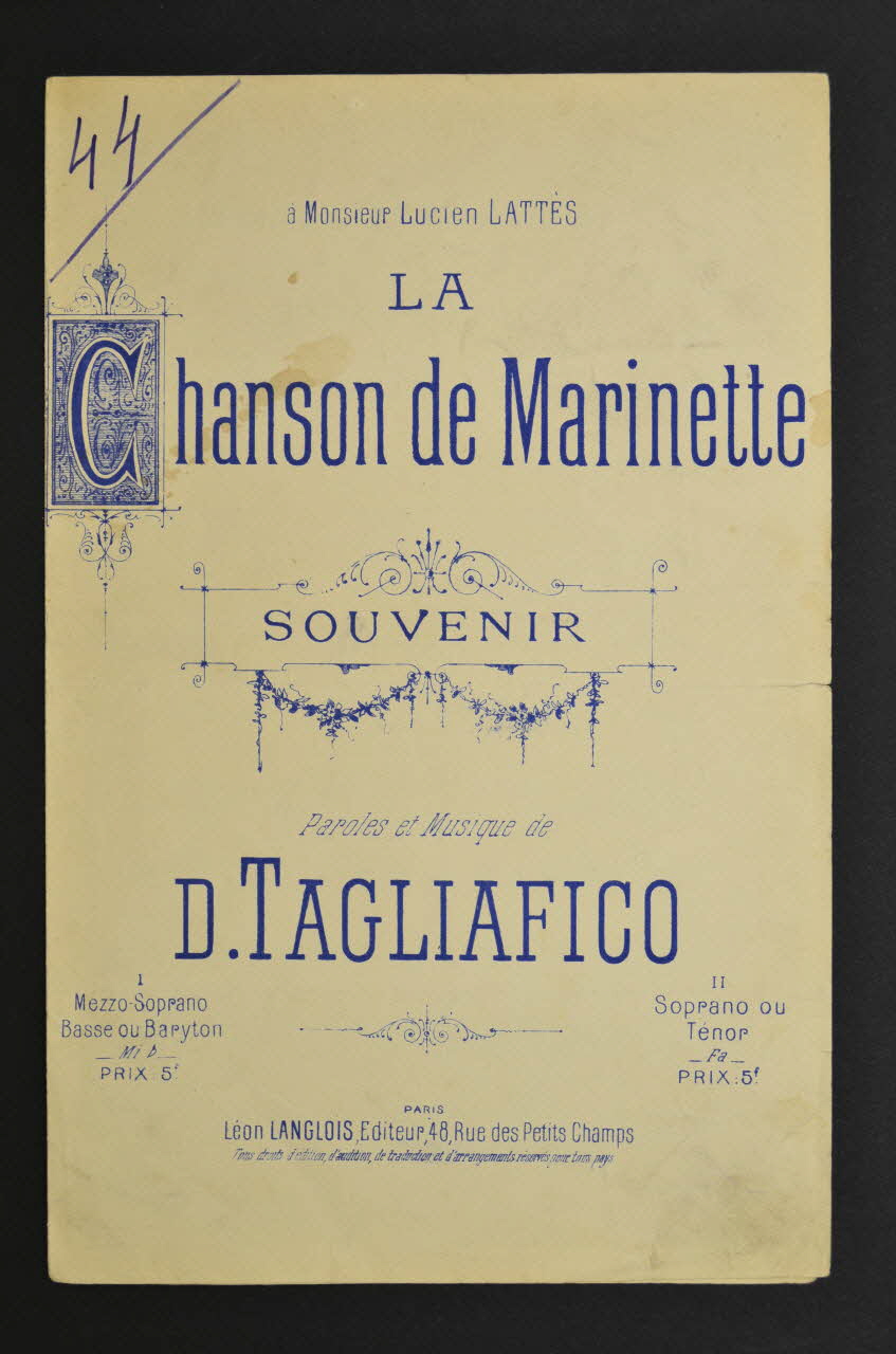 chanson petit format 1966.165.20 Photo Mucem