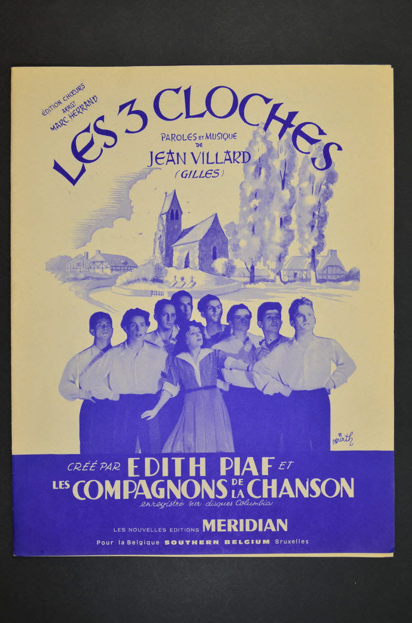 Jean Villard ; Edith Piaf ; Les Compagnons De La Chanson ; Méridian, Les Nouvelles éditions; chanson petit format Paris 8ème 1947 1965.166.6 Photo Mucem