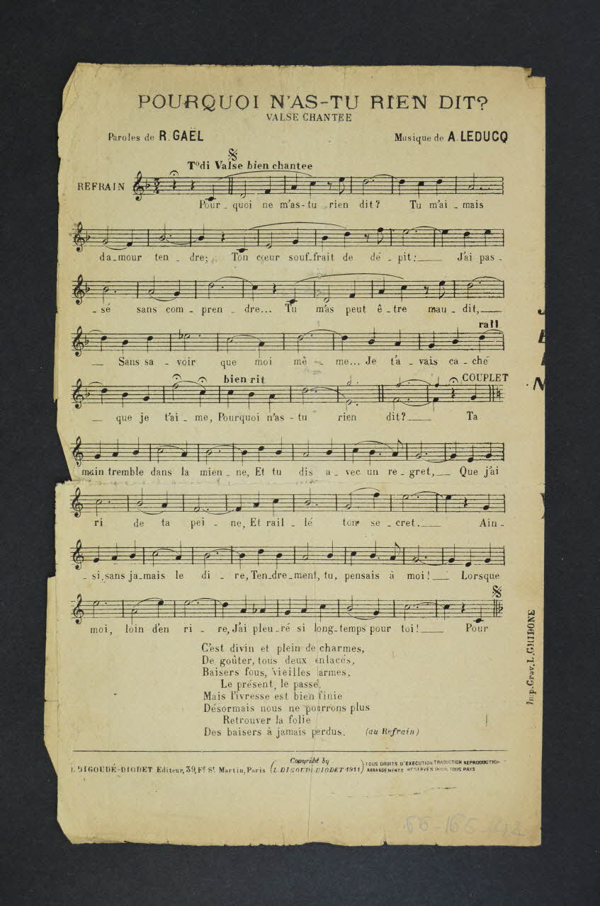 André Leducq ; Roland GaëL ; Léonce Junka ; Digoudé-Diodet; chanson petit format Île-de-France, France 1911 1966.165.42 Photo Mucem