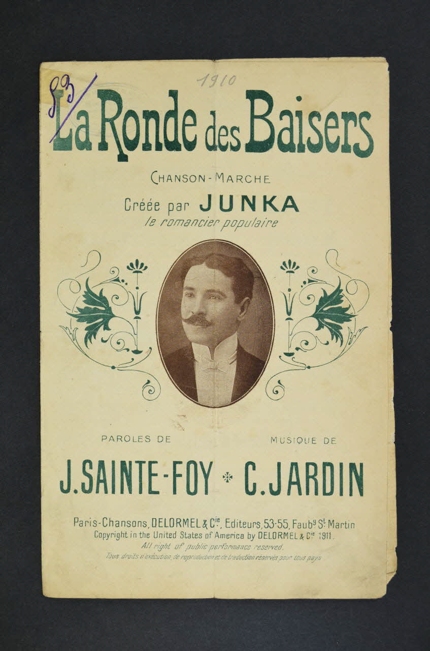 Ch. Jardin ; J. Sainte-Foy ; Léonce Junka ; Delormel Et Cie chanson petit format Île-de-France, France 1910 1966.165.44 Photo Mucem