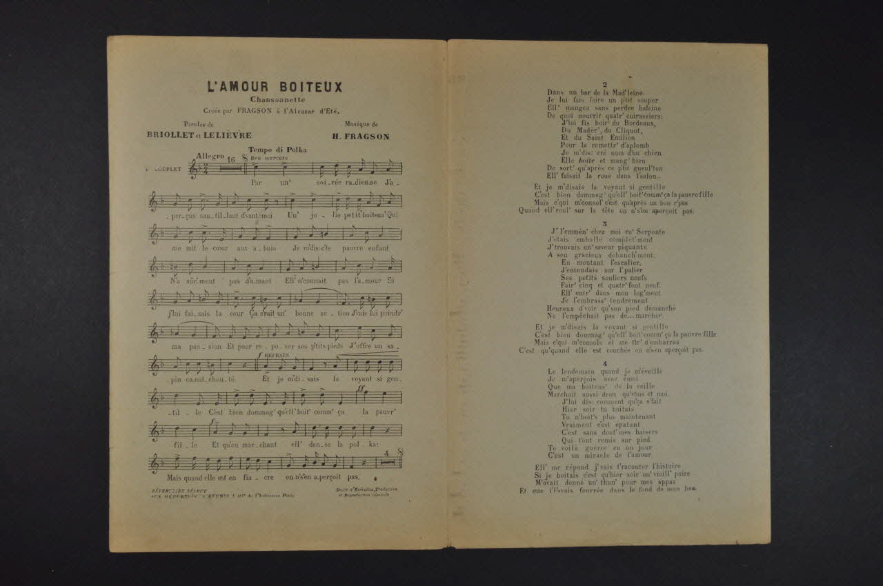 chanson petit format 1965.167.7 Photo Mucem