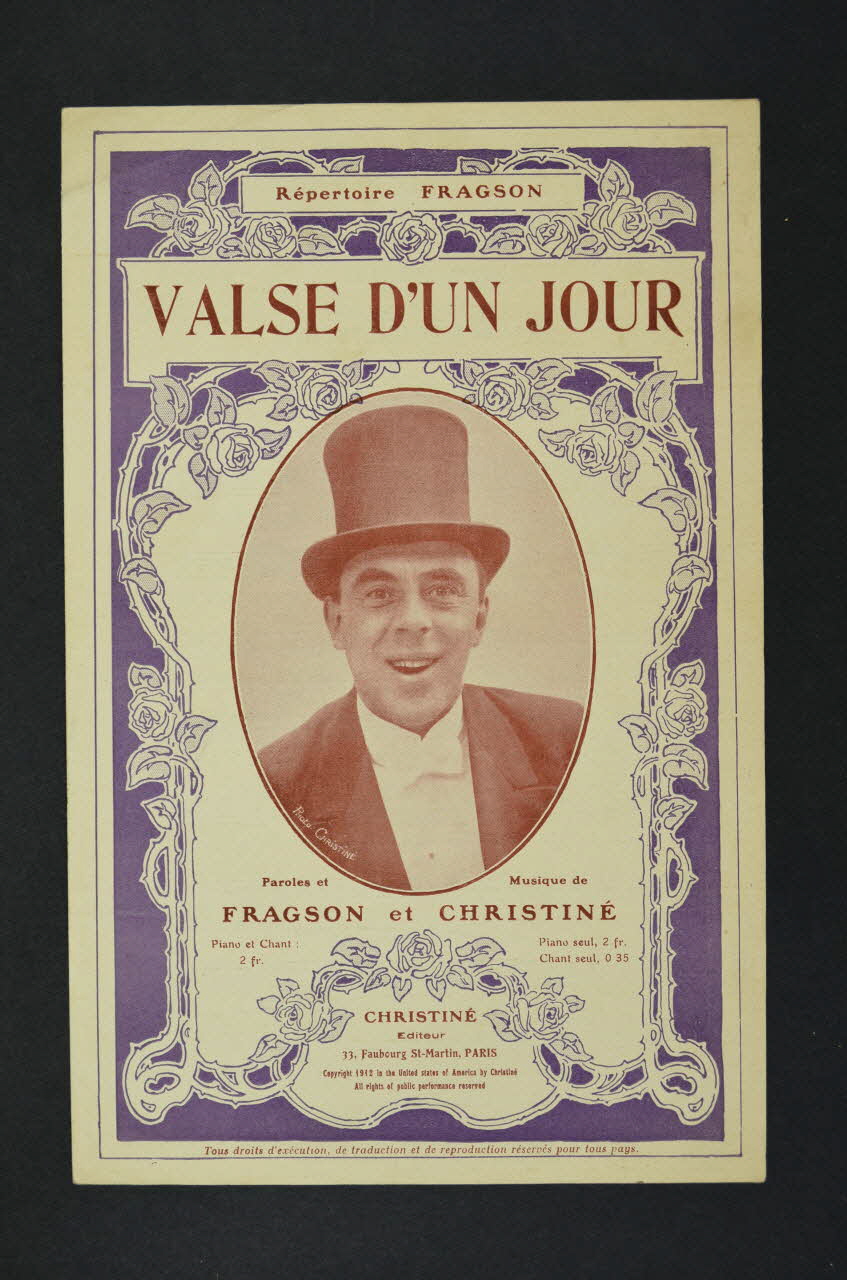 Henri Christiné ; Harry Fragson chanson petit format 1912 1965.168.10 Photo Mucem