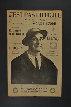 G. Turpin ; R. Darriet ; J. Dorin ; Georges Roger ; Smyth chanson petit format 1913 1966.165.52  Photo Mucem