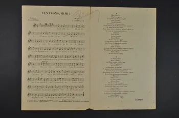 Désiré Berniaux ; Ferdinand Louis Bénech ; Myriame ; Parisette ; E Gaudet chanson petit format 1908 1965.168.15 Photo Mucem