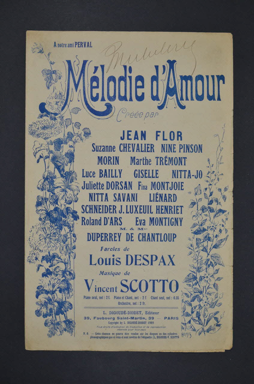 chanson petit format 1965.168.2 Photo Mucem