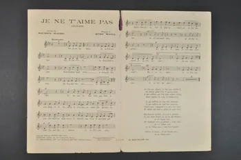 Kurt Weill ; Maurice Magre ; Lys Gauty ; Coda S.A. chanson petit format 1934 1965.168.20 Photo Mucem