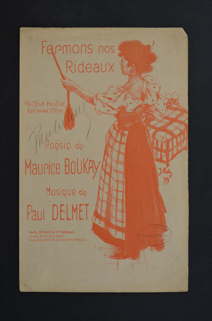 Paul Delmet ; Maurice Boukay ; Enoch & Cie chanson petit format 1899 1965.168.3 Photo Mucem