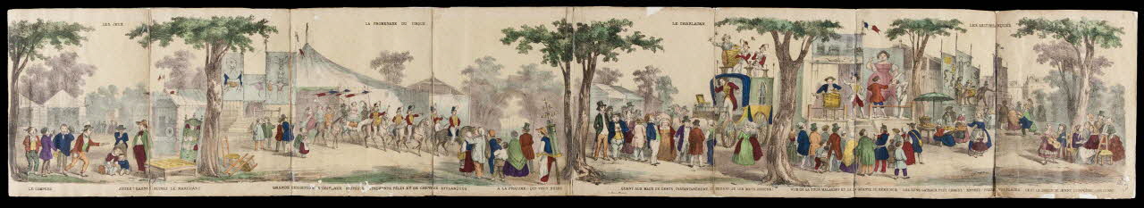 estampe LES JEUX.  LA PROMENADE DU CIRQUE.  LE CHARLATAN.  LES SALTIMBANQUES. 1975.102.1 Photo