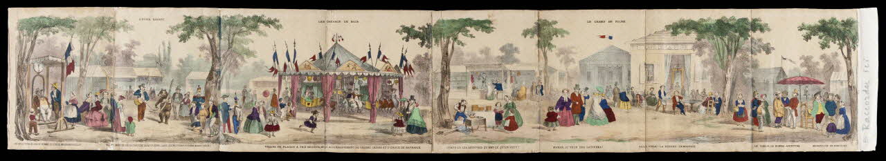 estampe L'OURS SAVANT.  LES CHEVAUX DE BOIS.  LE CHAMP DE FOIRE. 1975.102.2 Photo